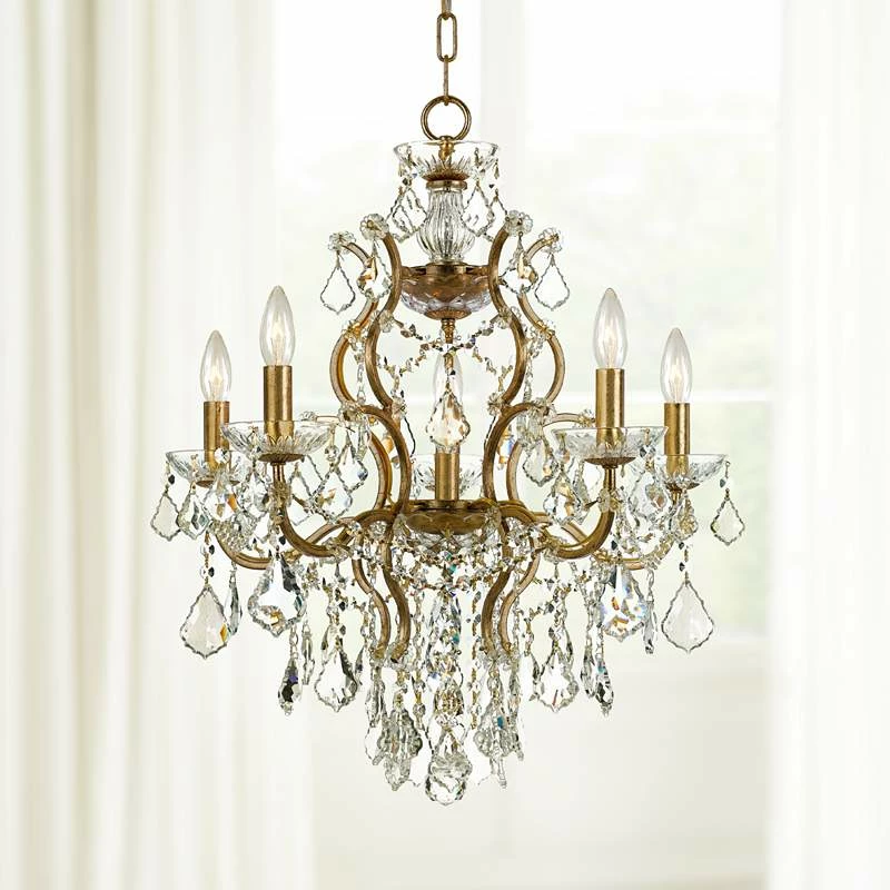 Filmore 23" Wide Antique Gold 6-Light Traditional Crystal Chandelier 3 Filmore 23" Wide Antique Gold 6-Light Traditional Crystal Chandelier