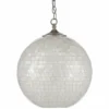 Finhorn 15 3/4" Wide Antique Silver Leaf Pearl Pendant Light