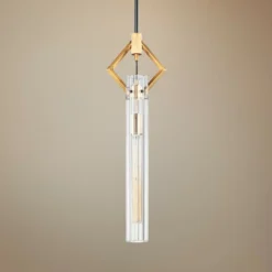 Maxim Flambeau 3" Wide Black And Antique Brass Mini Pendant Light