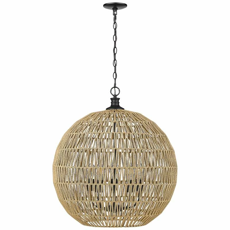 Golden Lighting Florence 25" Wide Matte Black Metal 5-Light Pendant 6 Golden Lighting Florence 25" Wide Matte Black Metal 5-Light Pendant - Image 4