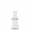 Troy Florence 6 1/2" Wide Gesso White Mini Pendant -Outlet The Radiantix Store florence 6 and one half inch wide gesso white mini pendant 918y0