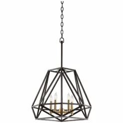 Franklin Iron Works Hawking 5-Light 20" Wide Bronze Pendant Chandelier -Outlet The Radiantix Store franklin iron works hawking 5 light 20 inch wide bronze pendant chandelier 7y952