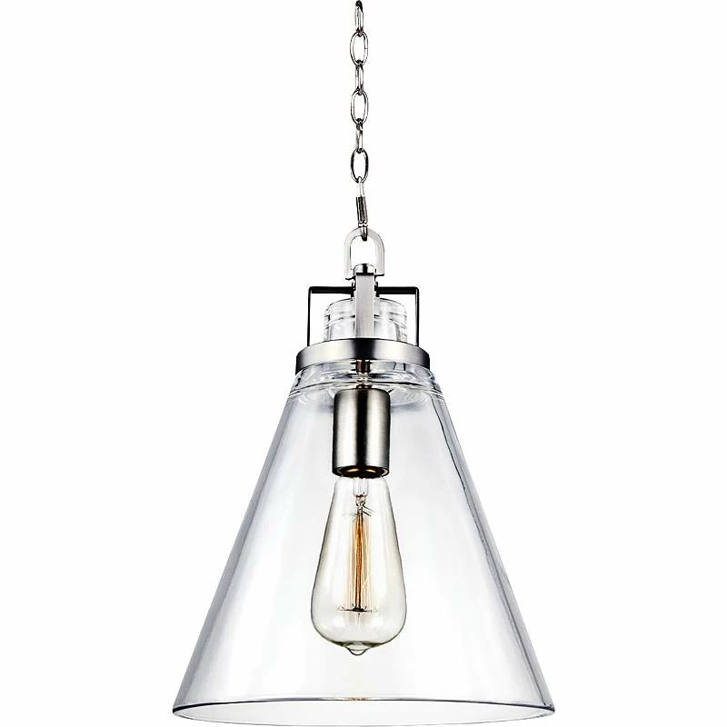 Frontage 10" Wide Satin Nickel 1-Light Glass Mini Pendant 4 Frontage 10" Wide Satin Nickel 1-Light Glass Mini Pendant - Image 2