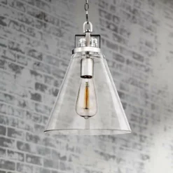 Frontage 10" Wide Satin Nickel 1-Light Glass Mini Pendant
