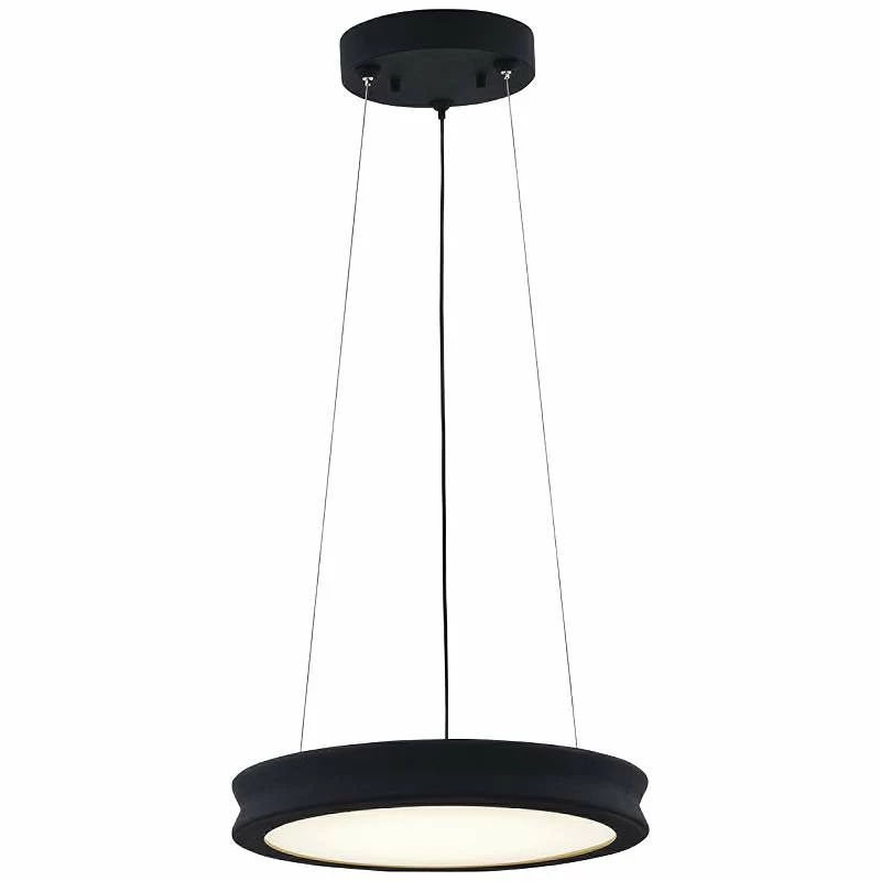 Fusion Bevel 16" Wide Matte Black Modern LED Pendant Light 4 Fusion Bevel 16" Wide Matte Black Modern LED Pendant Light - Image 2