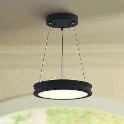 Fusion™ Bevel 8 1/2" Wide Matte Black LED Mini Pendant