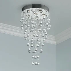 Galaxy 18" Wide Chrome And Crystal 6-Light Chandelier