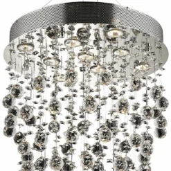 Galaxy 20" Wide Chrome And Crystal 9-Light Chandelier -Outlet The Radiantix Store galaxy 20 inch wide chrome and crystal 9 light chandelier 39v53views1