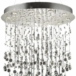 Galaxy 30" Wide Chrome And Crystal 16-Light Chandelier -Outlet The Radiantix Store galaxy 30 inch wide chrome and crystal 16 light chandelier 39v59views1
