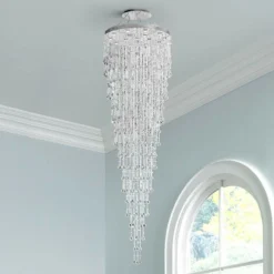 Galaxy 36" Wide Chrome And Crystal 16-Light Chandelier