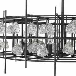 Garroway 32" Wide Matte Black 9-Light Chandelier -Outlet The Radiantix Store garroway 32 inch wide matte black 9 light chandelier 95v65views4