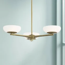 George Kovacs Scale 24" Wide Soft Brass Modern 3-Light LED Chandelier