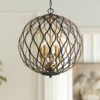 Gilded Glam 20"W Sand Coal Honey Gold 5-Light Pendant Light -Outlet The Radiantix Store gilded glam 20 inchw sand coal honey gold 5 light pendant light 82v40cropped