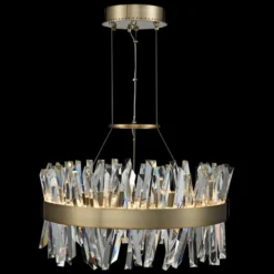 Glacier 25" Wide Champagne Gold LED Round Crystal Pendant 5 Glacier 25" Wide Champagne Gold LED Round Crystal Pendant -Outlet The Radiantix Store glacier 25 inch wide champagne gold led round crystal pendant 65x98views1