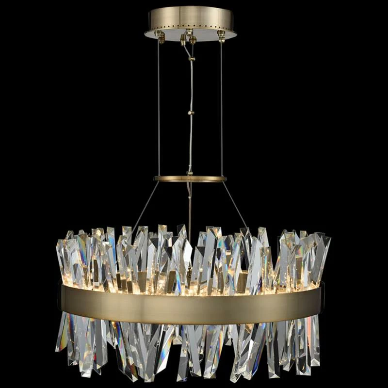 Glacier 25" Wide Champagne Gold LED Round Crystal Pendant 4 Glacier 25" Wide Champagne Gold LED Round Crystal Pendant - Image 2