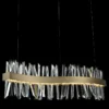 Glacier 42"W Gold LED Crystal Kitchen Island Light Pendant -Outlet The Radiantix Store glacier 42 inchw gold led crystal kitchen island light pendant 61e71