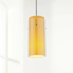 Glass 'n Glass 4 1/2"W Amber Glass LED Mini Pendant