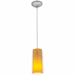 Glass 'n Glass 4 1/2"W Amber Glass LED Mini Pendant -Outlet The Radiantix Store glass n glass 4 and one half inchw amber glass led mini pendant 12m29views1