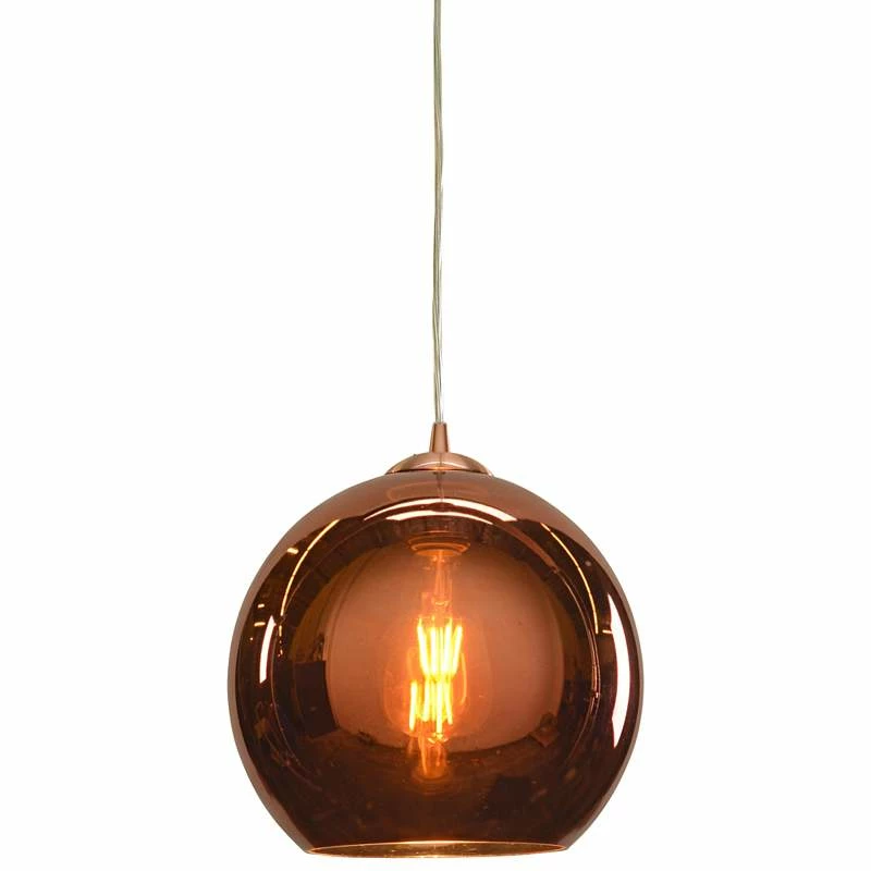 Glow 10" Wide Modern Brushed Copper Glass Mini Pendant 4 Glow 10" Wide Modern Brushed Copper Glass Mini Pendant - Image 2