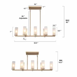 Gollin 32 1/2" Wide Gold Metal 8-Light Island Chandelier -Outlet The Radiantix Store gollin 32 and one half inch wide gold metal 8 light island chandelier 655p5views4