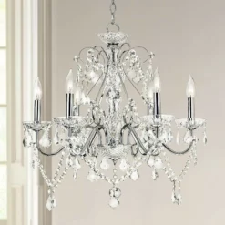 Grace 23 1/2" Wide Chrome And Crystal 6-Light Chandelier