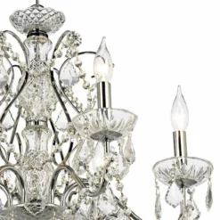 Grace 23 1/2" Wide Chrome And Crystal 6-Light Chandelier -Outlet The Radiantix Store grace 23 and one half inch wide chrome and crystal 6 light chandelier 92905views1