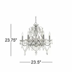 Grace 23 1/2" Wide Chrome And Crystal 6-Light Chandelier -Outlet The Radiantix Store grace 23 and one half inch wide chrome and crystal 6 light chandelier 92905views2