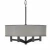 Gray Faux Silk Ava 6-Light Black Pendant Chandelier -Outlet The Radiantix Store gray faux silk ava 6 light black pendant chandelier 707j6