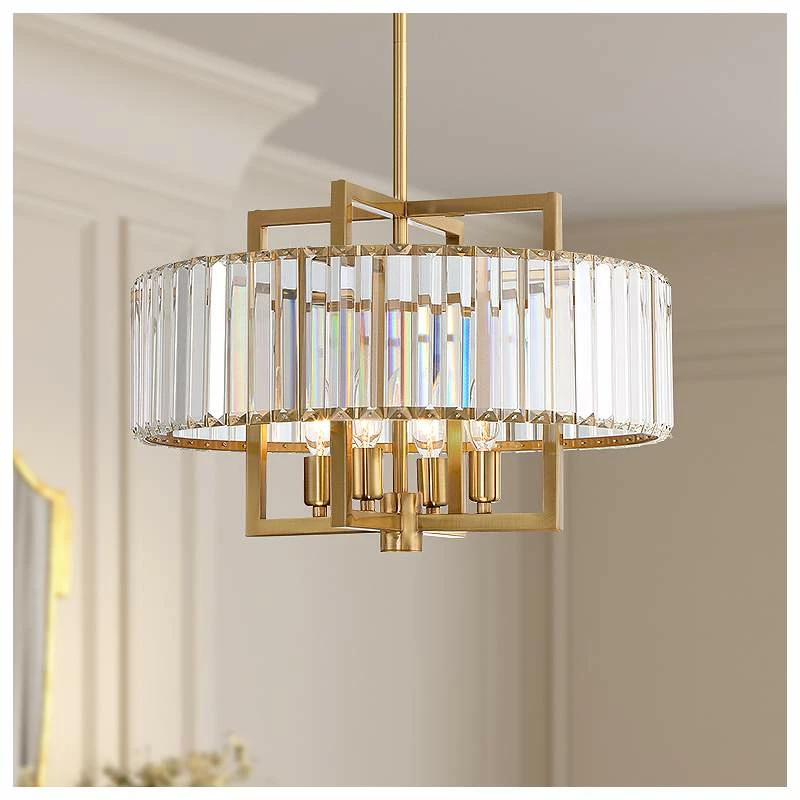 Gretel 19 1/2" Wide Soft Gold And Crystal 4-Light Pendant 3 Gretel 19 1/2" Wide Soft Gold And Crystal 4-Light Pendant