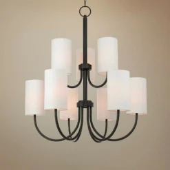 Haddonfield 42 1/2"W English Bronze 9-Light Foyer Chandelier