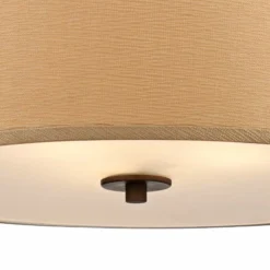 Halsted 20" Wide Linen Shade And Brushed Bronze Pendant Light -Outlet The Radiantix Store halsted 20 inch wide linen shade and brushed bronze pendant light t8841views1
