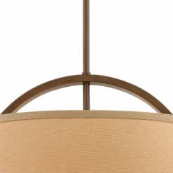 Halsted 20" Wide Linen Shade And Brushed Bronze Pendant Light -Outlet The Radiantix Store halsted 20 inch wide linen shade and brushed bronze pendant light t8841views2