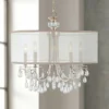 Hampton 24" 5-Light Chrome And Crystal Traditional Shade Chandelier -Outlet The Radiantix Store hampton 24 inch 5 light chrome and crystal traditional shade chandelier g9147cropped
