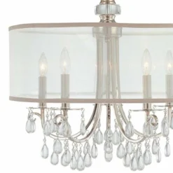 Hampton 24" 5-Light Chrome And Crystal Traditional Shade Chandelier 10 Hampton 24" 5-Light Chrome And Crystal Traditional Shade Chandelier -Outlet The Radiantix Store hampton 24 inch 5 light chrome and crystal traditional shade chandelier g9147views1