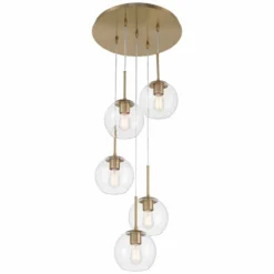 Haniger 19 1/4" Wide Soft Gold Multi-Light Pendant -Outlet The Radiantix Store haniger 19 and one quarter inch wide soft gold multi light pendant 048a6views4