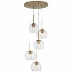 Haniger 19 1/4" Wide Soft Gold Multi-Light Pendant -Outlet The Radiantix Store haniger 19 and one quarter inch wide soft gold multi light pendant 048a6views5