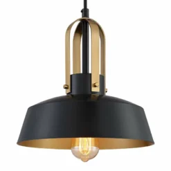 Harmonic 12" Wide Black And Warm Brass Mini Pendant Light -Outlet The Radiantix Store harmonic 12 inch wide black and warm brass mini pendant light 63c87views1