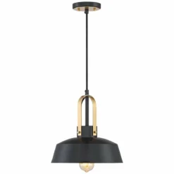 Harmonic 12" Wide Black And Warm Brass Mini Pendant Light -Outlet The Radiantix Store harmonic 12 inch wide black and warm brass mini pendant light 63c87views3