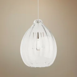 Harper 16 3/4" Wide Clear Glass Satin Nickel Pendant Light