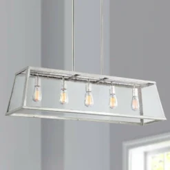 Harrow 44" Wide Polished Nickel Kitchen Island Light Pendant