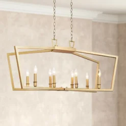 Hayes 38 1/4" Wide Gold Metal 8-Light Island Chandelier