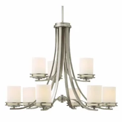 Hendrik Nickel 33 1/2" Wide 9-Light Chandelier 7 Hendrik Nickel 33 1/2" Wide 9-Light Chandelier -Outlet The Radiantix Store hendrik nickel 33 and one half inch wide 9 light chandelier 43117
