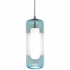 AFX Hermosa 6" Wide Nickel Aqua Glass LED Mini Pendant Light -Outlet The Radiantix Store hermosa 6 inch wide nickel aqua glass led mini pendant light 88a26
