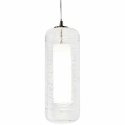 AFX Hermosa 6"W Nickel Clear Swirl Glass LED Mini Pendant Light