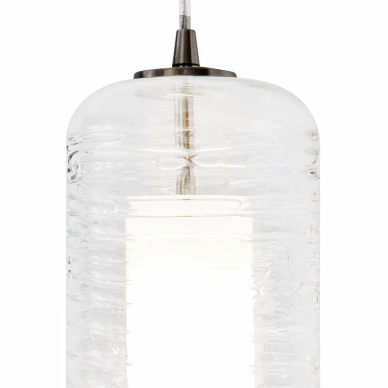 AFX Hermosa 6"W Nickel Clear Swirl Glass LED Mini Pendant Light 4 AFX Hermosa 6"W Nickel Clear Swirl Glass LED Mini Pendant Light - Image 2