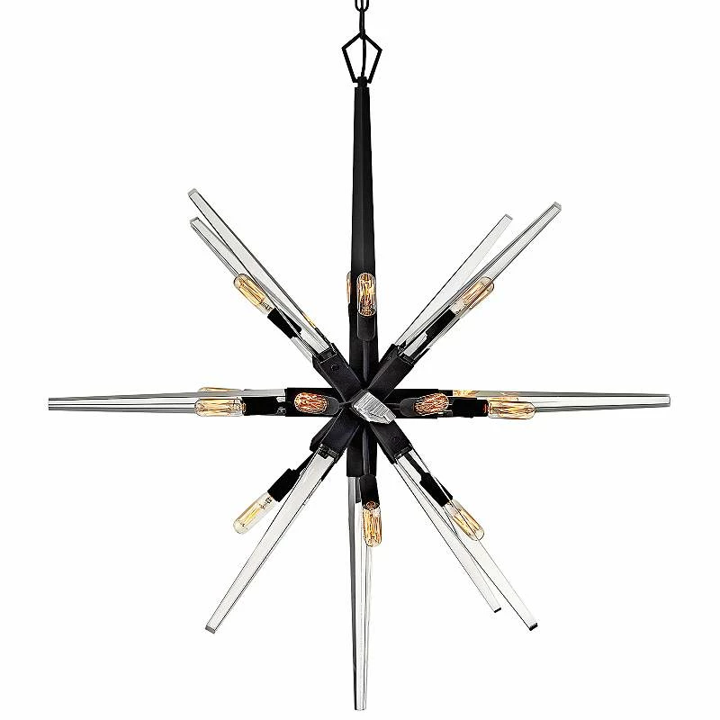 Hinkley Ariel 36"W Black 16-Light Starburst Pendant Light 3 Hinkley Ariel 36"W Black 16-Light Starburst Pendant Light