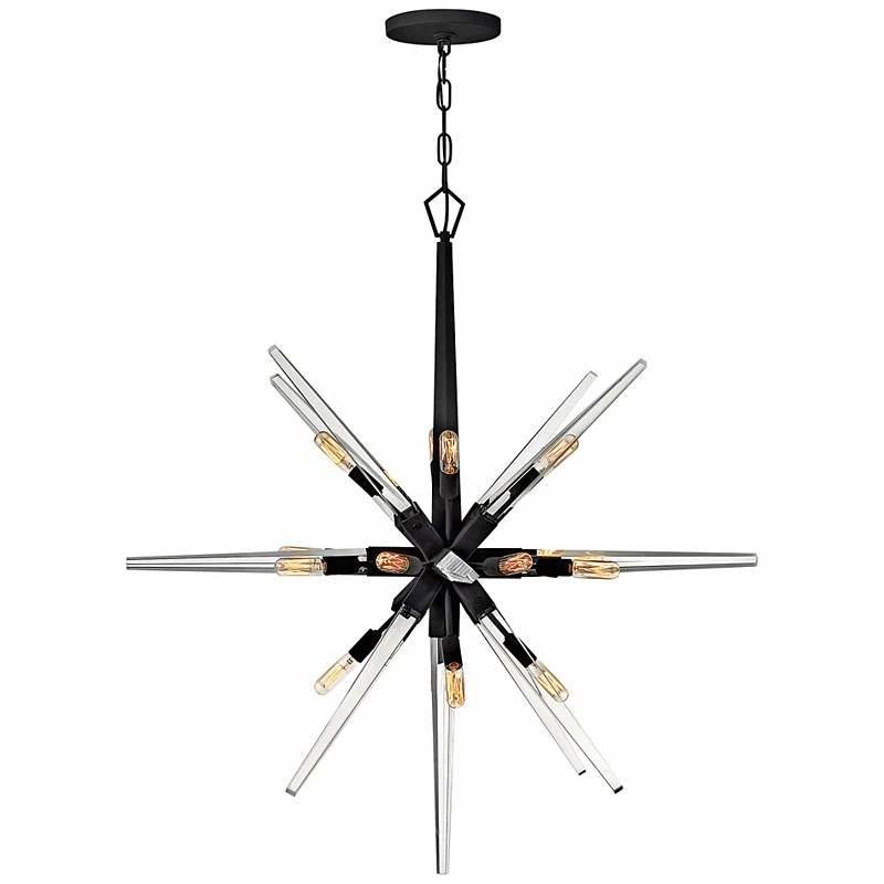 Hinkley Ariel 36"W Black 16-Light Starburst Pendant Light 6 Hinkley Ariel 36"W Black 16-Light Starburst Pendant Light - Image 4