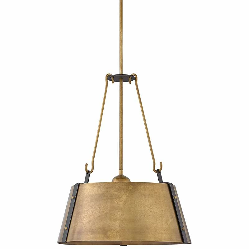 Hinkley Cartwright 19 1/2" Wide Rustic Brass Pendant Light 4 Hinkley Cartwright 19 1/2" Wide Rustic Brass Pendant Light - Image 2