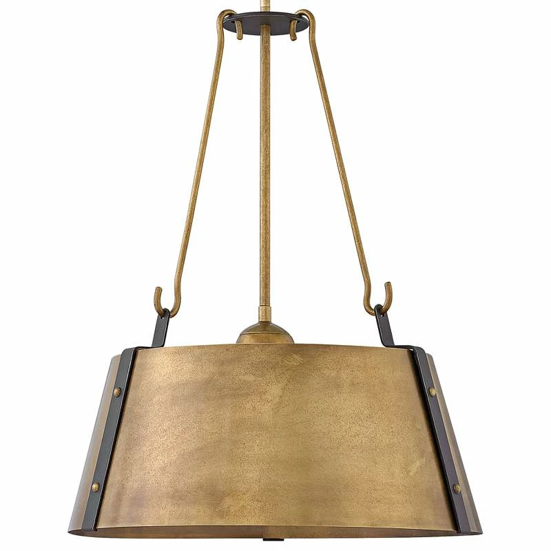 Hinkley Cartwright 19 1/2" Wide Rustic Brass Pendant Light 5 Hinkley Cartwright 19 1/2" Wide Rustic Brass Pendant Light - Image 3