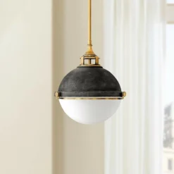 Hinkley Fletcher 13 1/2" Wide Aged Zinc Pendant Light